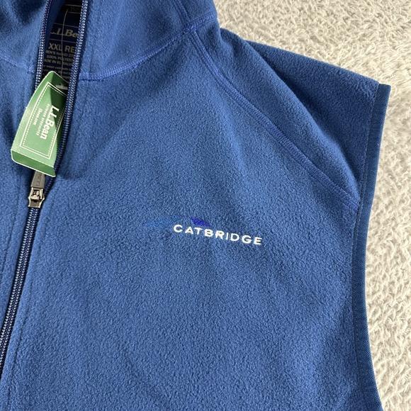 L.L. Bean Fleece Vest Mens 2xl Blue Full Zip Light‎ Weight Fitness NWT 278049 - Picture 7 of 10